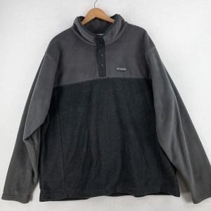 Columbia Fleece Sweatshirt Mens XXL Gray 1/4 Snap Pullover Warm Layering